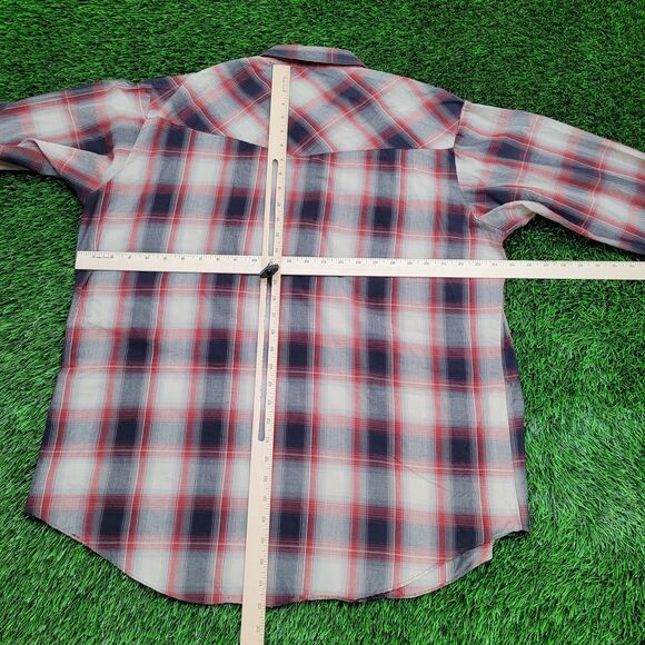 Vintage Ely-Cattleman Pearl Snap Shirt XL 25x32 Shadow Plaid - Picture 4 of 12